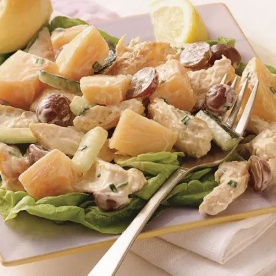 Cantaloupe With Chicken Salad