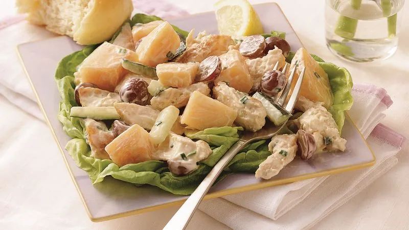 Cantaloupe With Chicken Salad