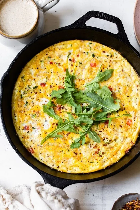 Caramelized Onion, Red Pepper And Zucchini Frittata