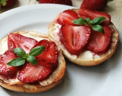 Caramelized Strawberry English Muffins