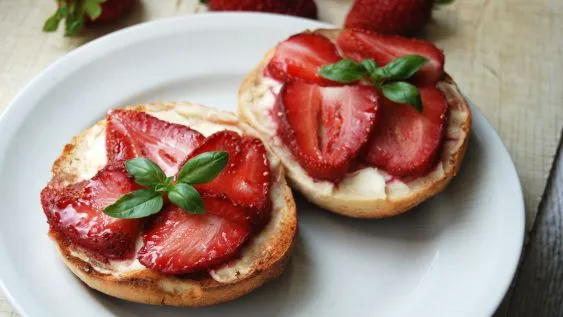 Caramelized Strawberry English Muffins