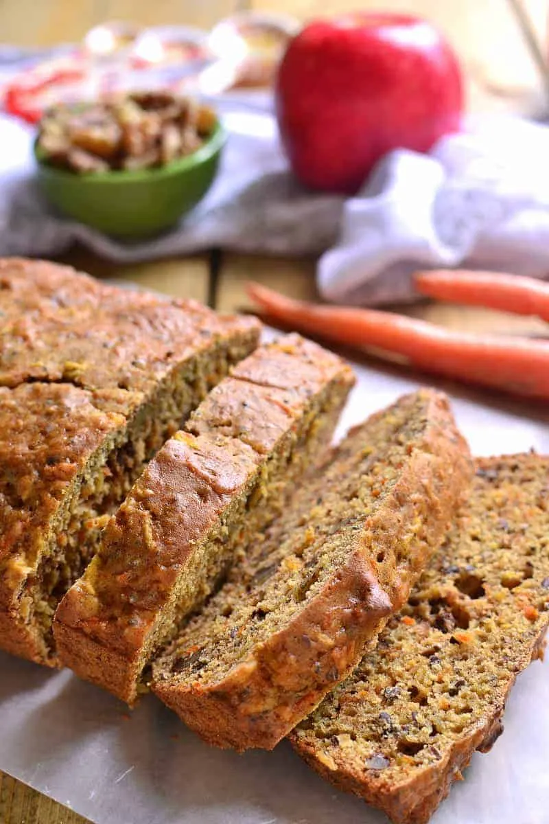 Carrot, Apple And Cinnamon Loaf Light