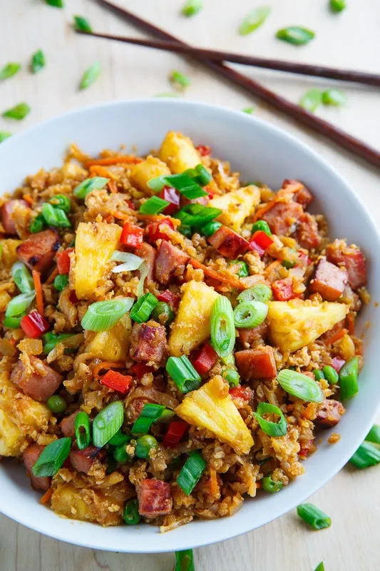 Cauliflower Fried Rice With Leftover Ham