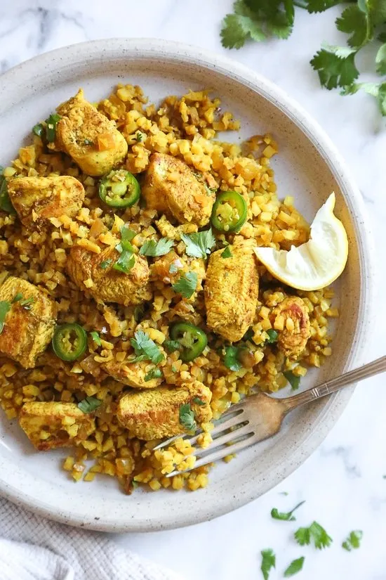 Cauliflower Rice Chicken Biryani