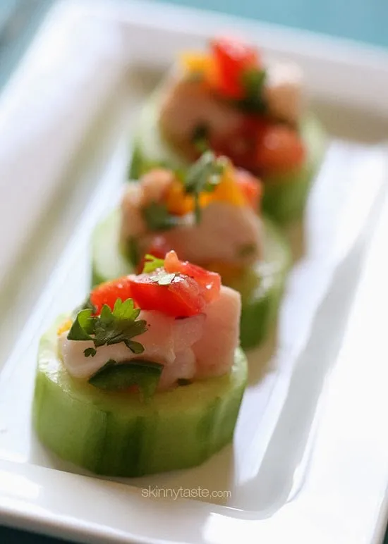 Ceviche Cucumber Cups