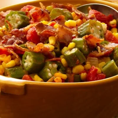 Charishmas Okra-Sweet Corn Veggie