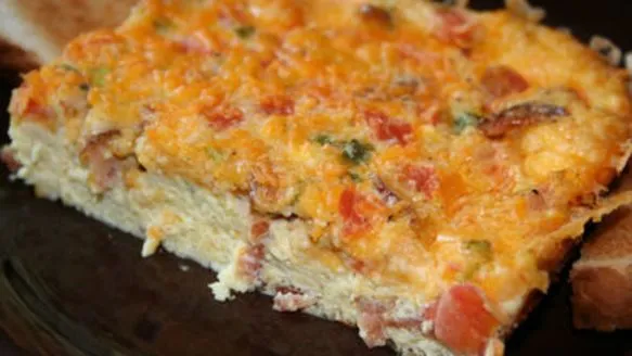 Cheddar Tomato Oven Omelette