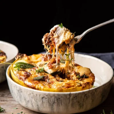 Cheesy Baked Spaghetti Squash Boats With Grilled Chicken