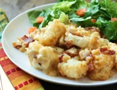 Cheesy Chicken, Bacon & Tater Tot Crock Pot Bake