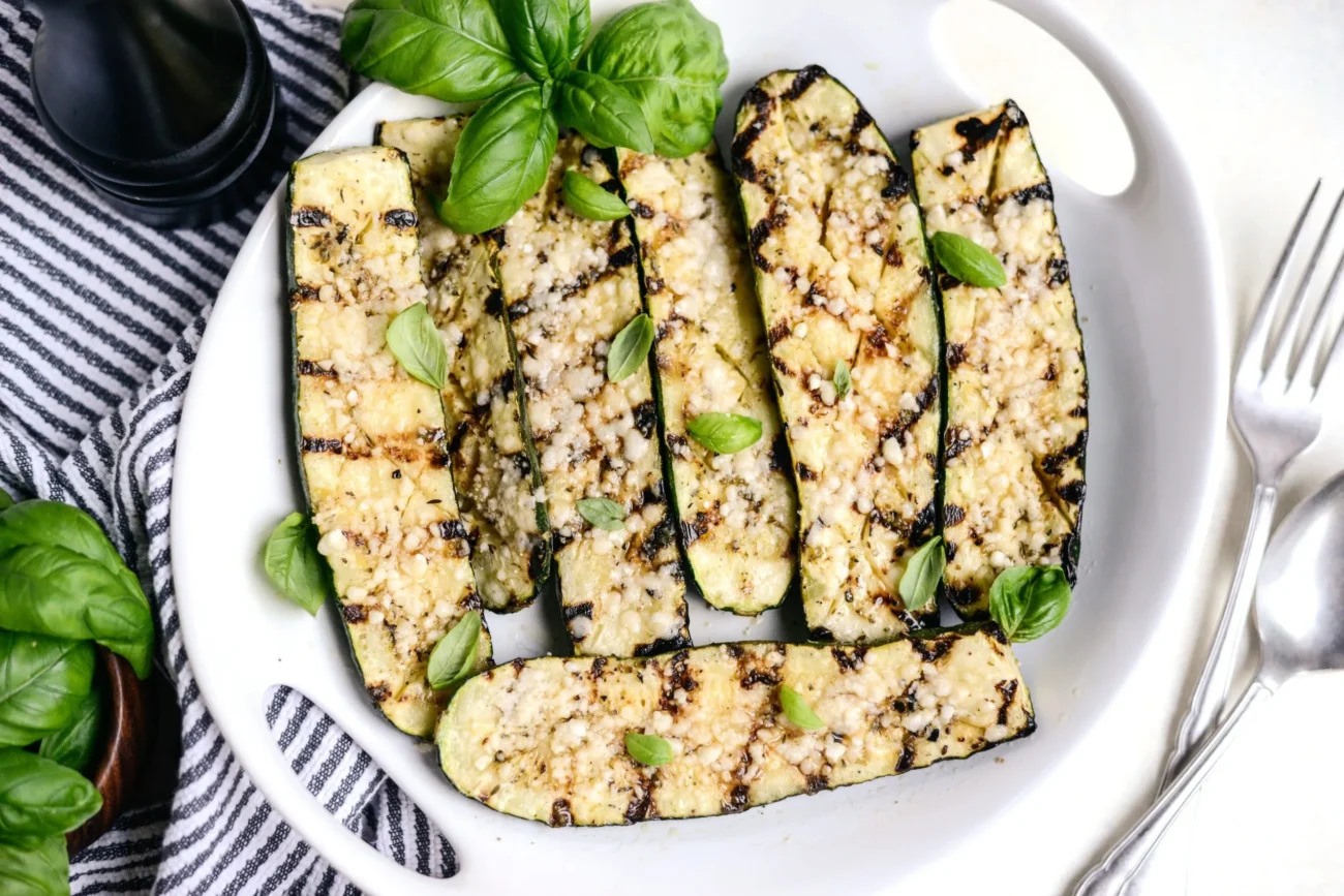 Cheesy-Garlic Grilled Zucchini