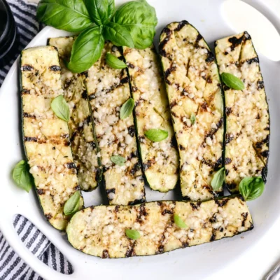 Cheesy-Garlic Grilled Zucchini