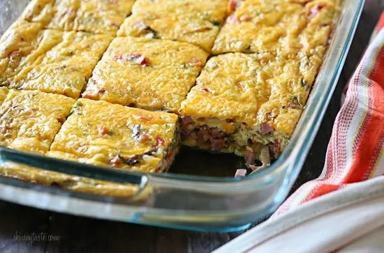 Cheesy Ham & Vegetable Breakfast Casserole Recipe