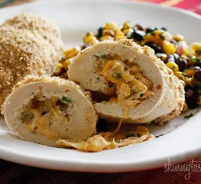 Cheesy Jalapeno Baked Stuffed Chicken