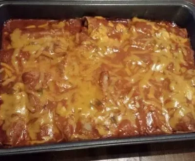 Cheesy Sour Cream Chicken Enchiladas