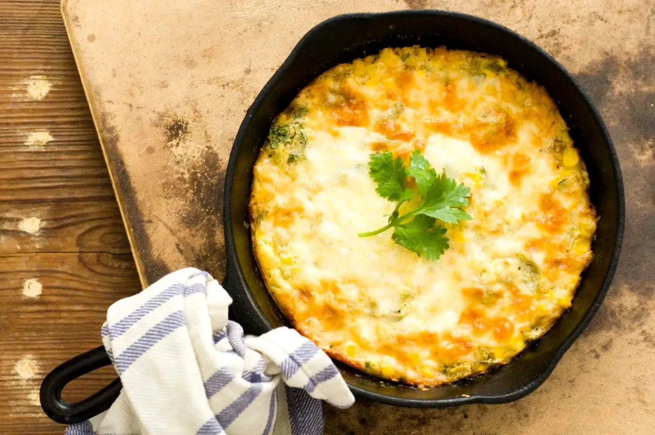 Cheesy Southwest Corn Casserole with Green Chiles