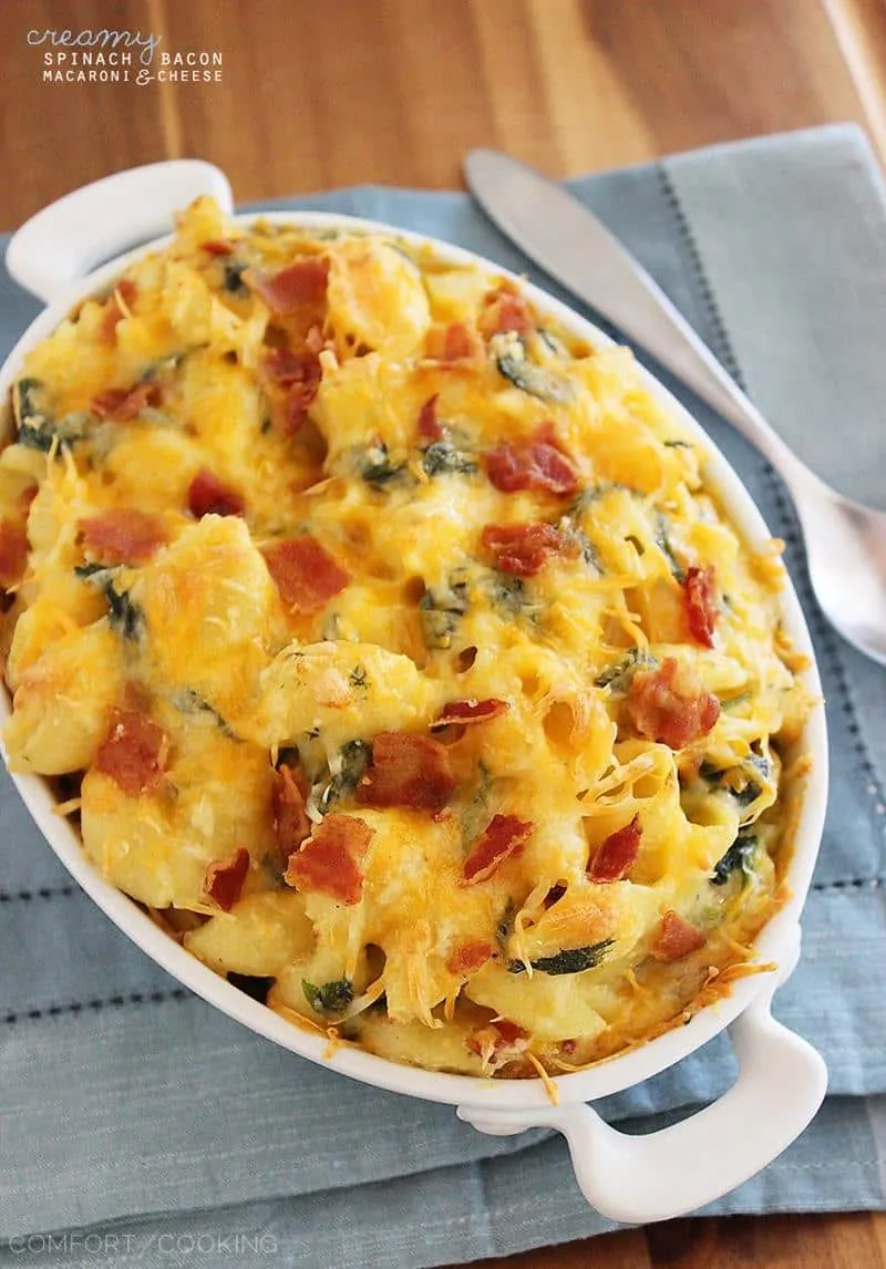 Cheesy Spinach Macaroni Casserole