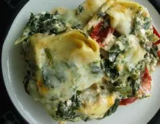 Cheesy Spinach Tortellini Casserole Bake