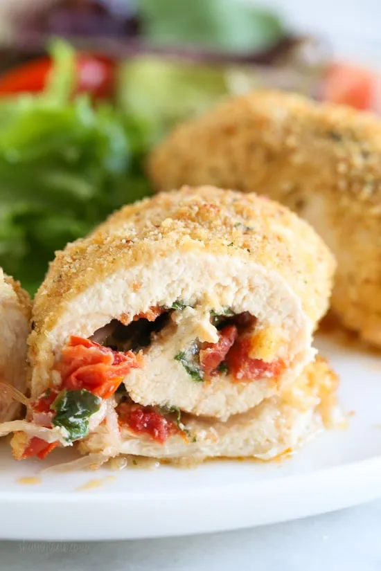 Cheesy Sun-Dried Tomato Stuffed Chicken Roll-Ups