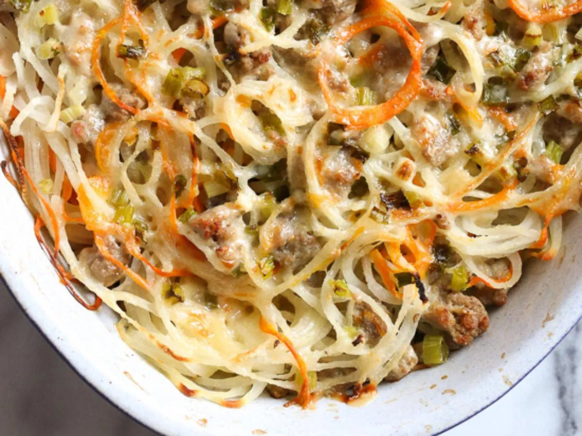 Cheesy Turkey, Turnip, and Potato Spiral Casserole