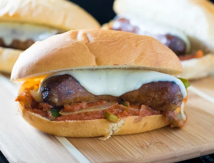 Cheesy Volcano Meatball Sandwiches