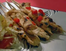 Chicken And Roasted Pepper Skewers