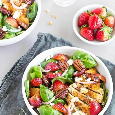 Chicken And Strawberries Over Mixed