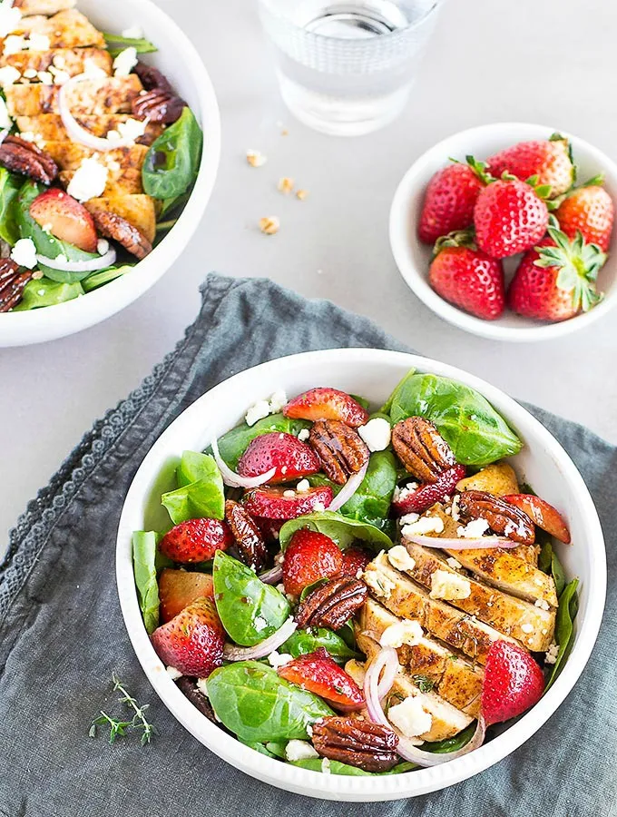 Chicken And Strawberries Over Mixed