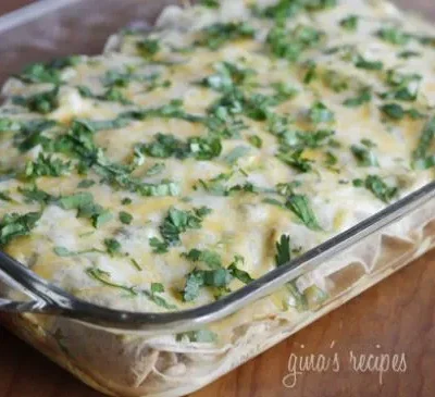 Chicken And White Bean Enchiladas With Creamy Salsa Verde