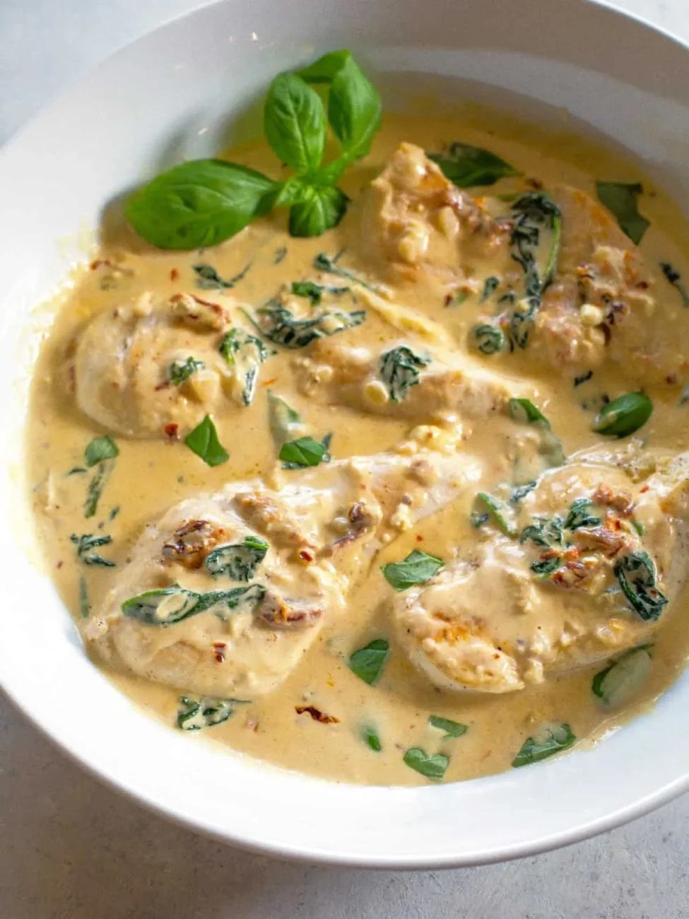 Chicken Breasts With Creamy Basil