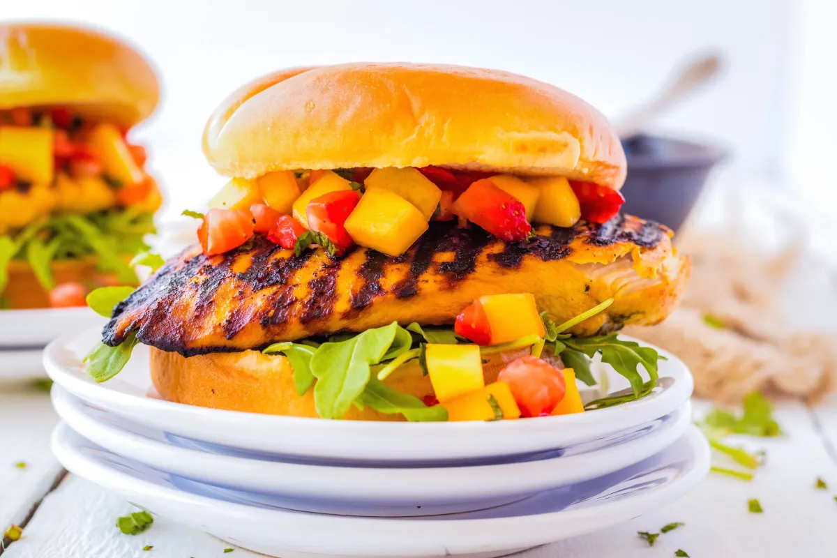 Chicken Burgers With Fresh Fruit Salsa