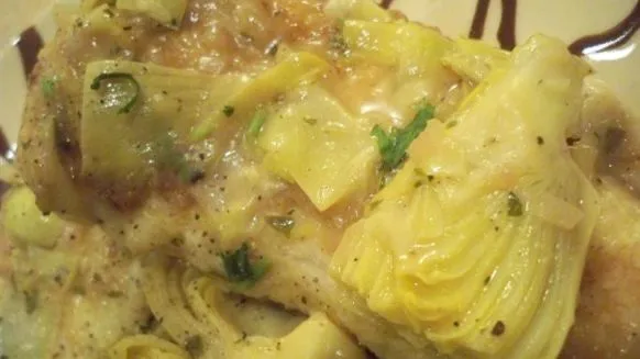 Chicken Francaise With Artichoke