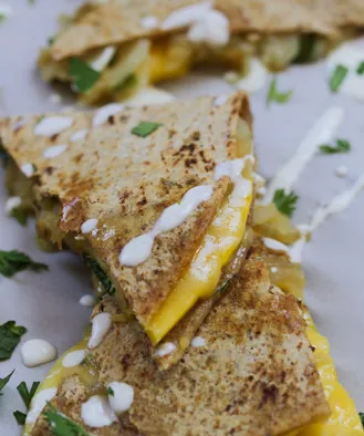 Chicken, Mango And Brie Quesadillas