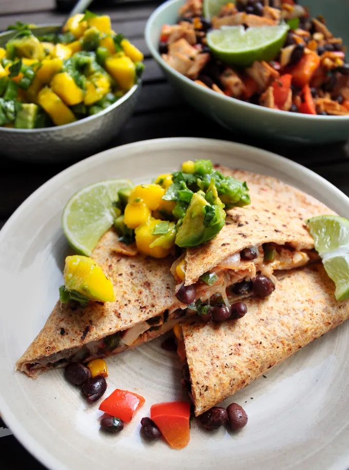 Chicken Quesadillas With Fruit Salsa And