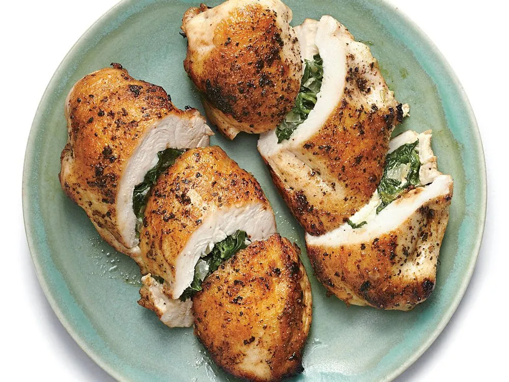 Chicken Roulade With Spinach Feta Cheese And