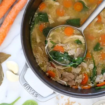 Chicken Soup With Spinach And Whole Wheat Acini Di Pepe