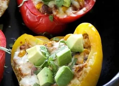 Chicken Taco Chili Stuffed Peppers