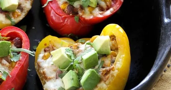 Chicken Taco Chili Stuffed Peppers