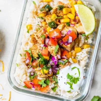 Chicken Taco Poblano Rice Bowls