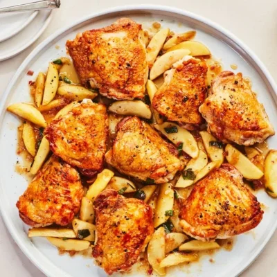 Chicken Thighs With Roasted Apples And