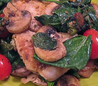 Chicken With Spinach And Mushrooms