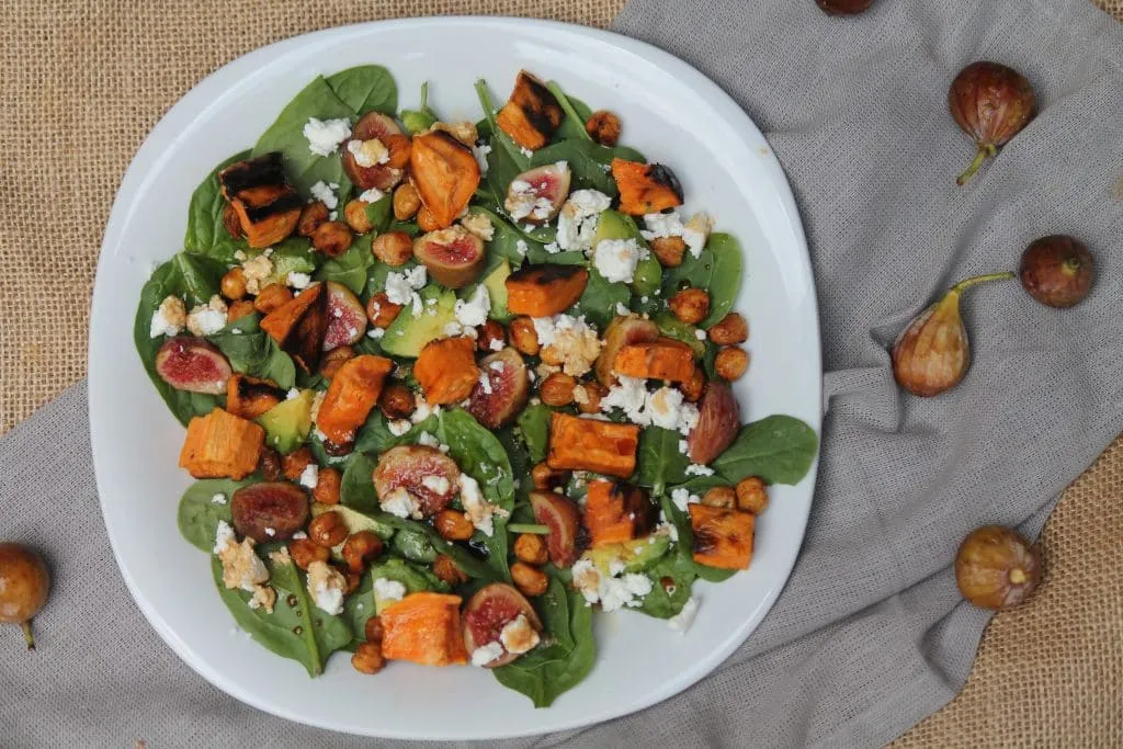 Chickpea And Spinach With Fresh Figs And