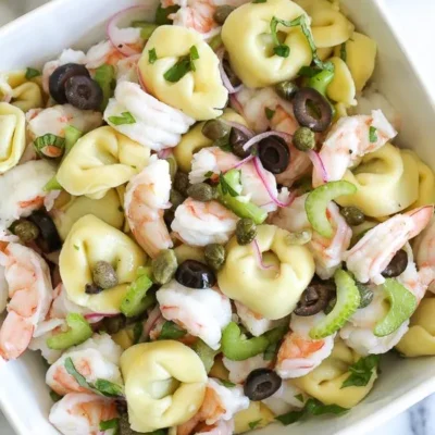 Chilled Italian Shrimp Tortellini Pasta Salad