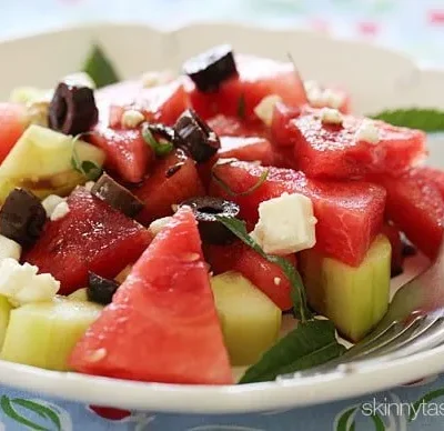 Chilled Watermelon Cucumber Feta Salad