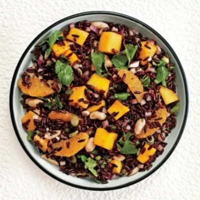 Chinese Black Rice Orange And Avocado Salad