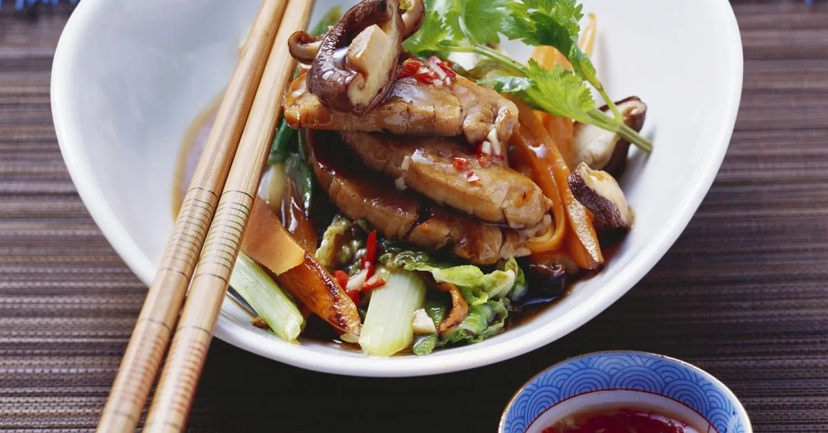 Chinese Cabbage, Snow Pea And Mushroom Stir