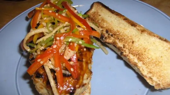 Chinese Chicken Burgers With Rainbow Sesame