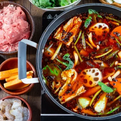 Chinese Hot Pot Of Beef And Vegetables