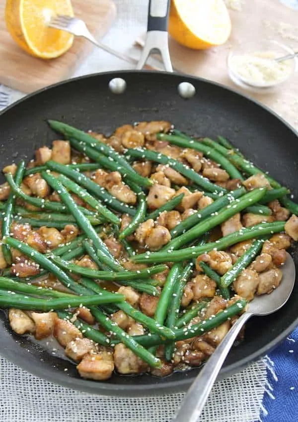 Chinese Long Beans With Orange Sesame