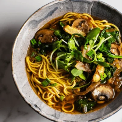 Chinese Noodle &Amp; Mushroom Soup