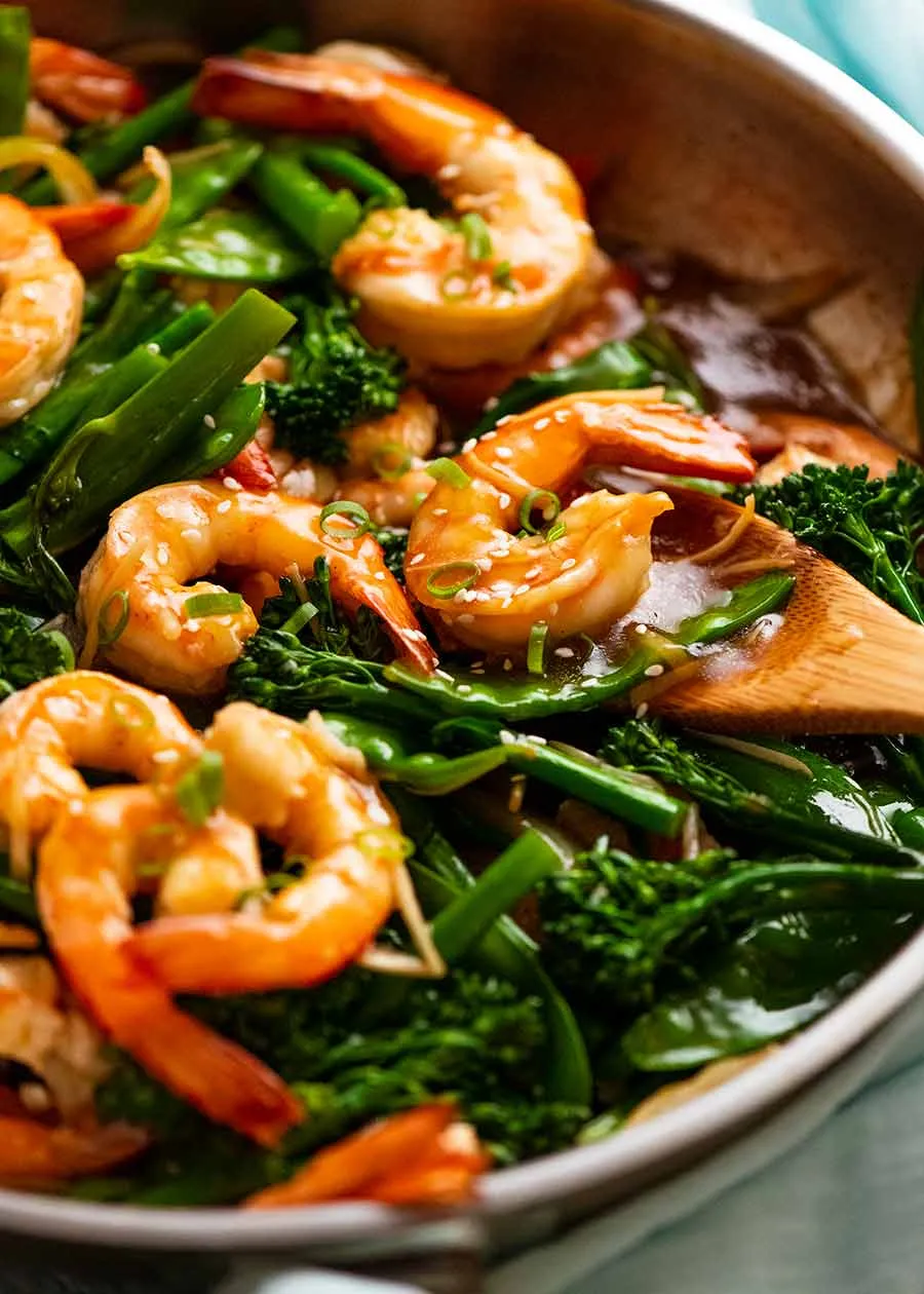 Chinese Prawns With Stir Fried Vegetables